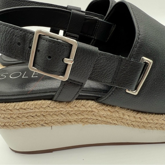 Sole Society Ayelani Boho Black Espadrille Wedge Open Toe Sandals SZ 9M - Picture 7 of 16